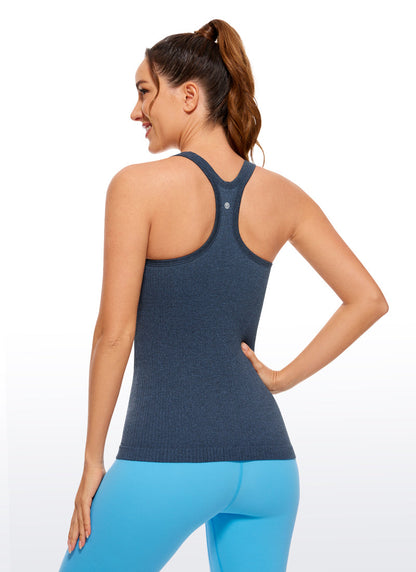 Seamless Racerback Ribbed Hip Length Tank