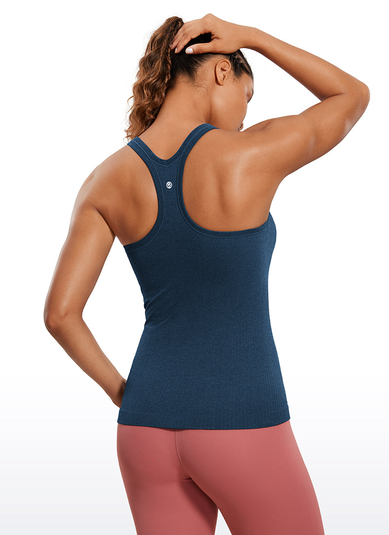 Seamless Racerback Ribbed Hip Length Tank