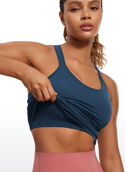 Seamless Racerback Ribbed Hip Length Tank