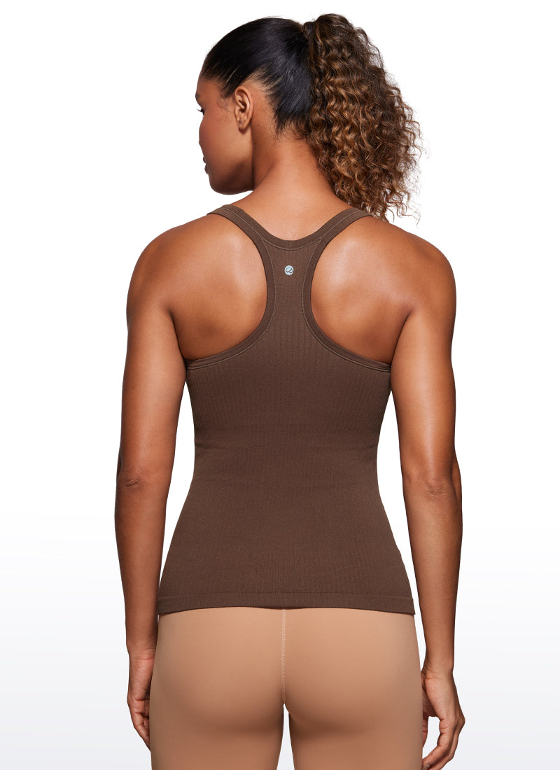 Seamless Racerback Ribbed Hip Length Tank