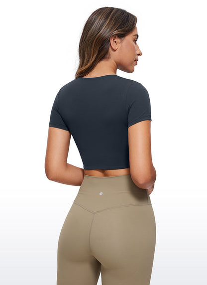 Butterluxe Double Lined Cropped Short Sleeve