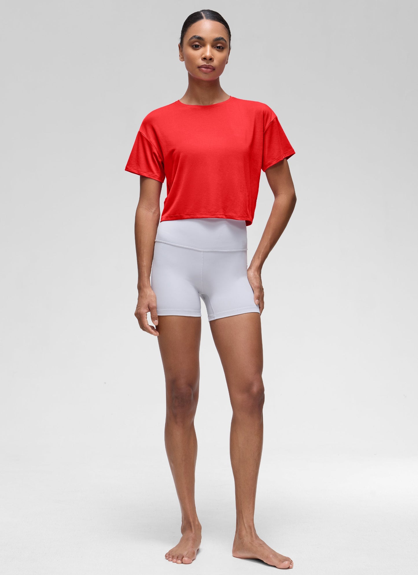 Open Back Cropped Short Sleeve