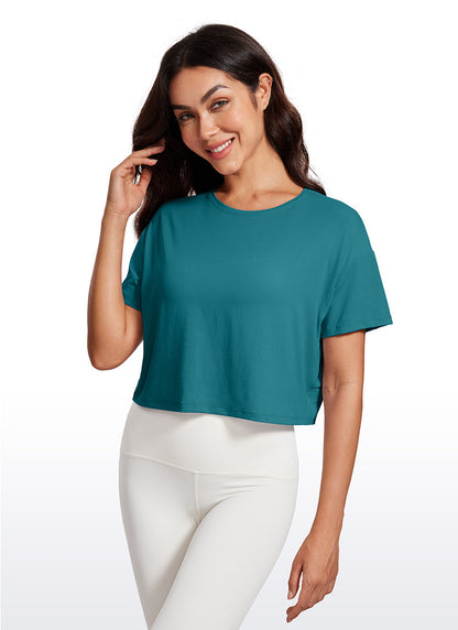 Open Back Cropped Short Sleeve