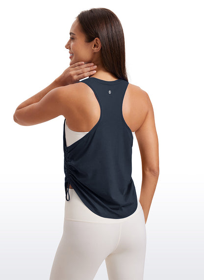 Pima Cotton Racerback Ruched Side Tank