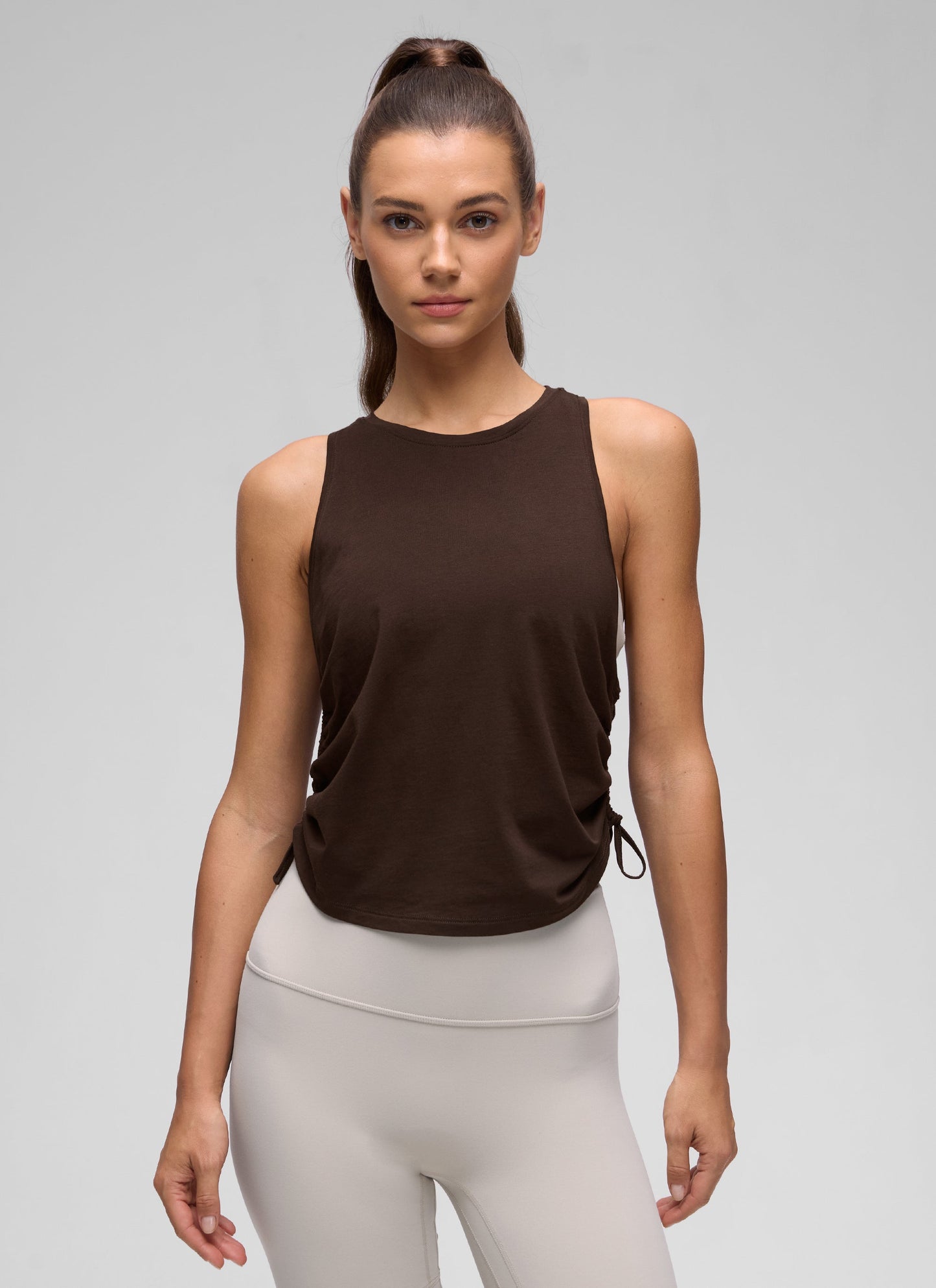 Pima Cotton Racerback Ruched Side Tank
