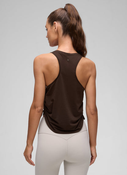Pima Cotton Racerback Ruched Side Tank