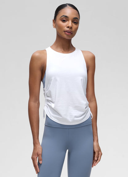 Pima Cotton Racerback Ruched Side Tank