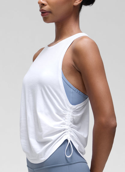 Pima Cotton Racerback Ruched Side Tank