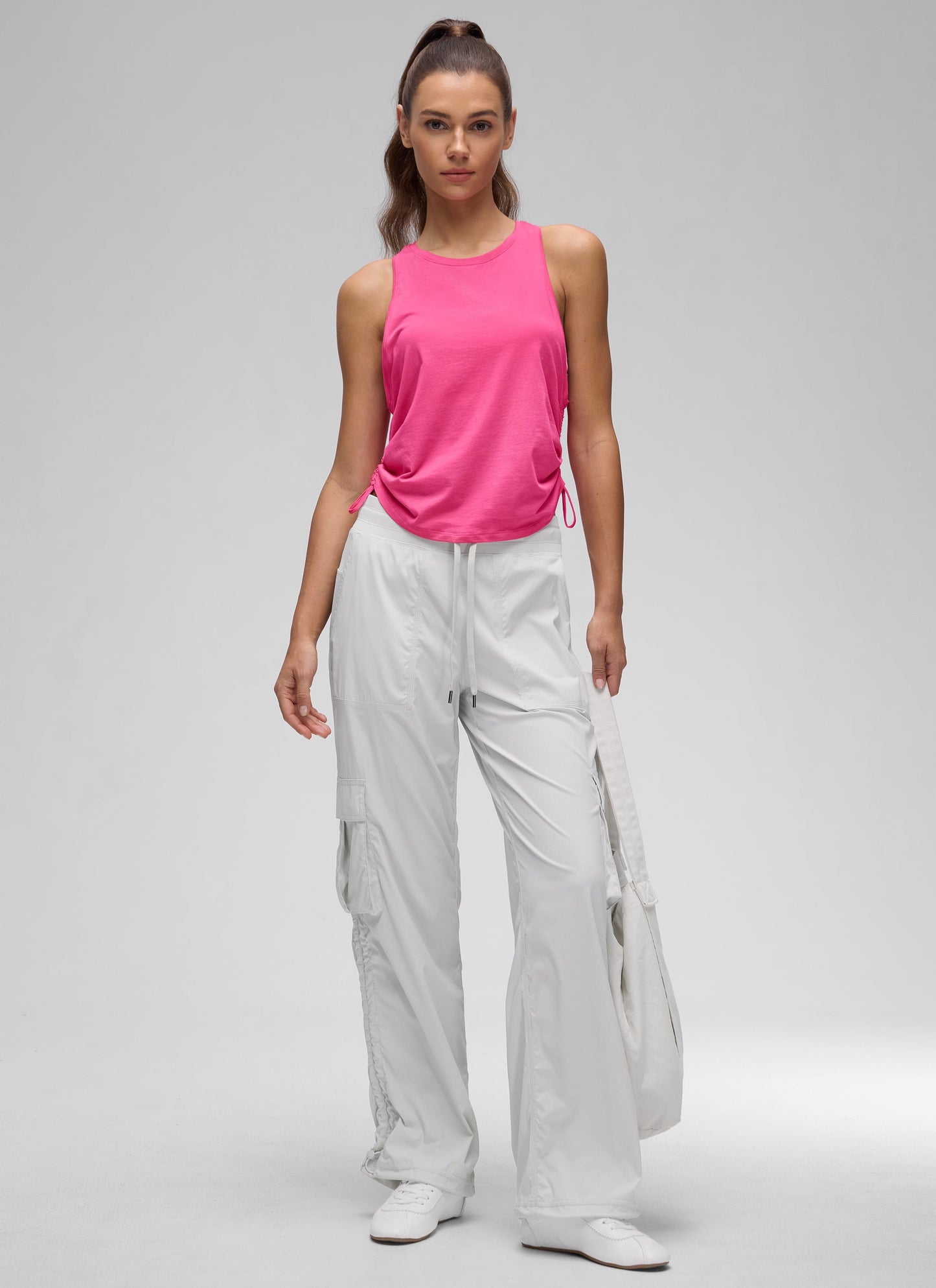 Pima Cotton Racerback Ruched Side Tank