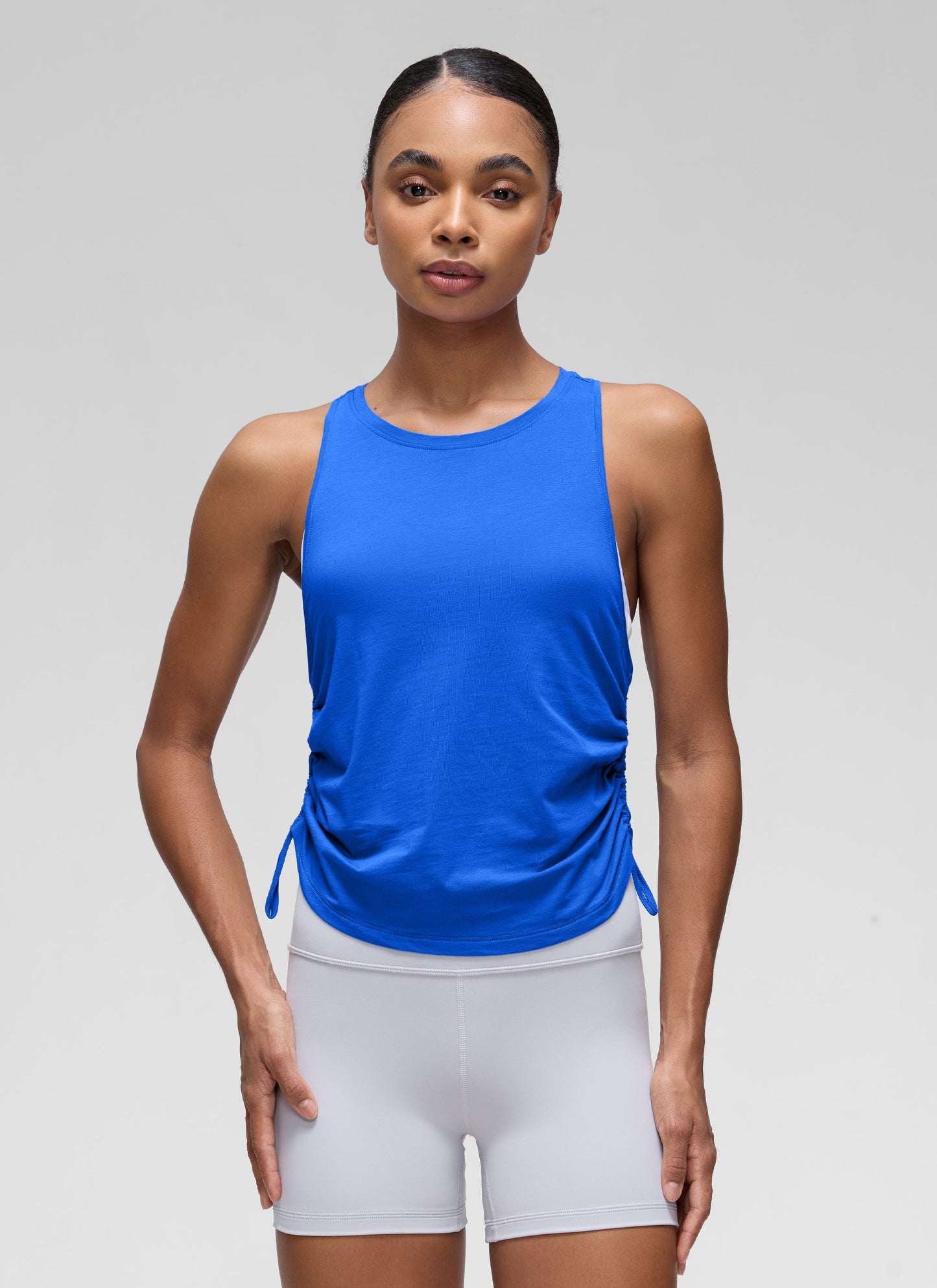 Pima Cotton Racerback Ruched Side Tank
