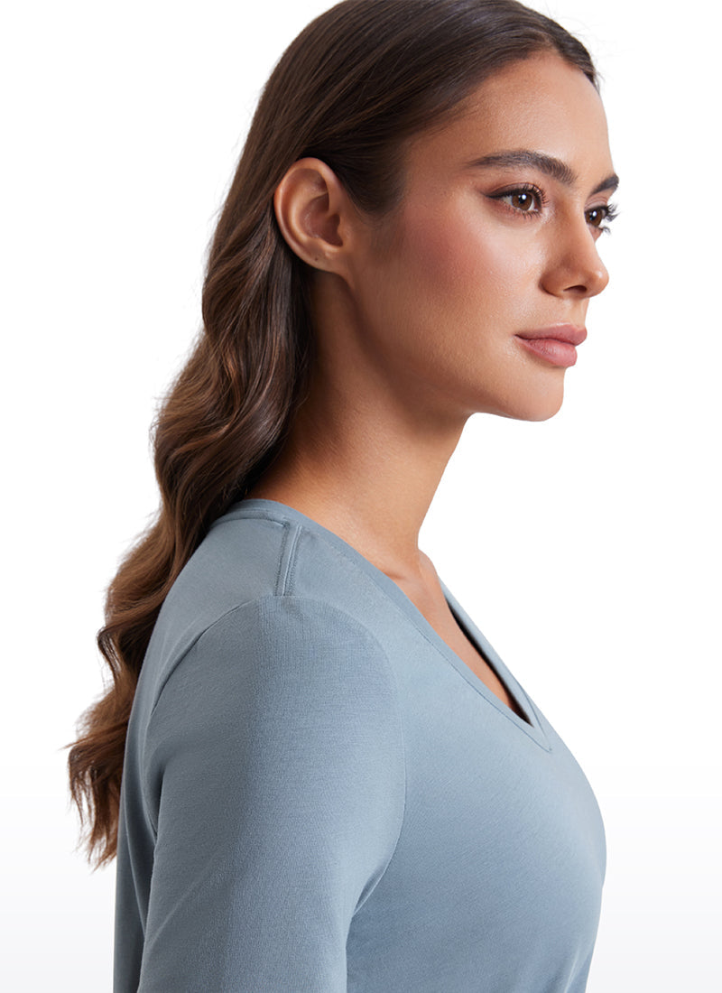 Pima Cotton Pro V Neck Short Sleeve