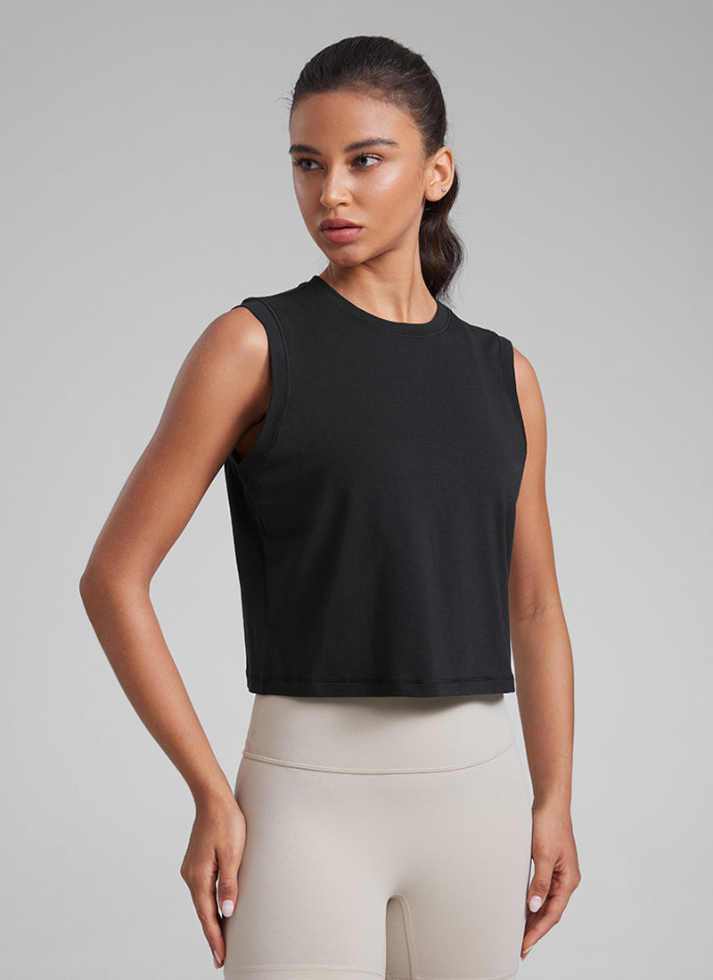 Poly Cotton-Blend Muscle Tank