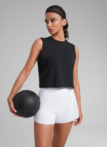 Poly Cotton-Blend Muscle Tank