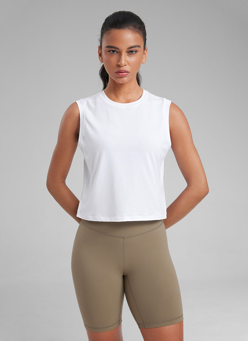 Poly Cotton-Blend Muscle Tank