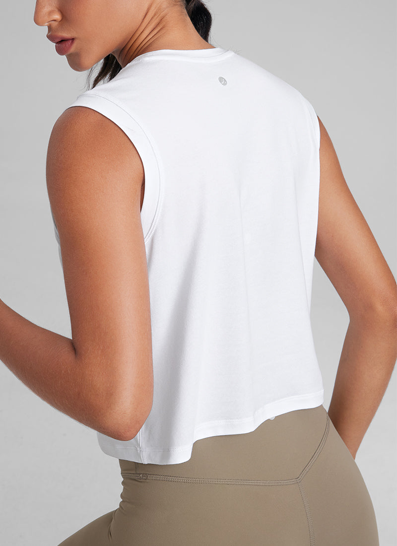 Poly Cotton-Blend Muscle Tank