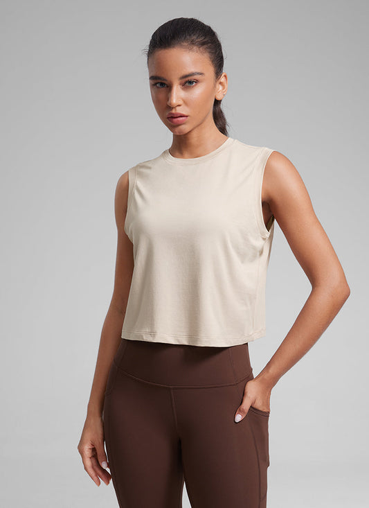 Poly Cotton-Blend Muscle Tank