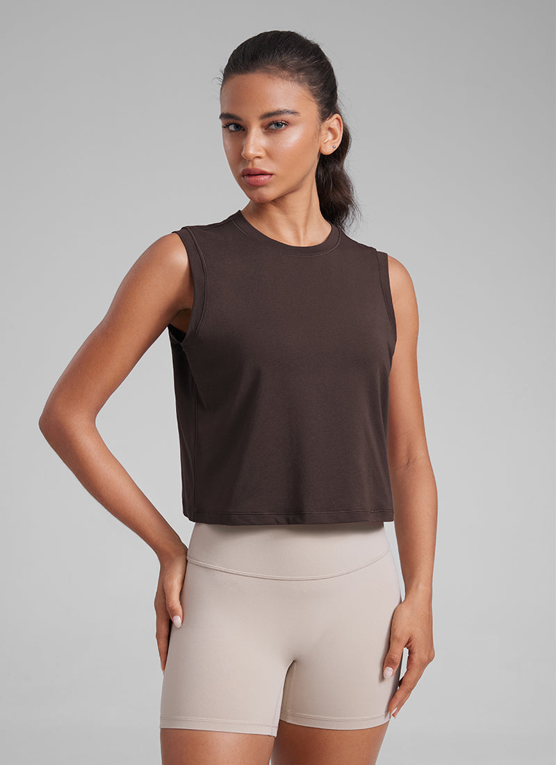 Poly Cotton-Blend Muscle Tank