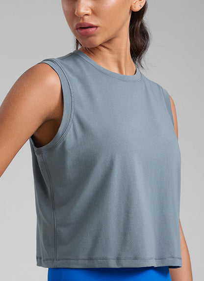 Poly Cotton-Blend Muscle Tank