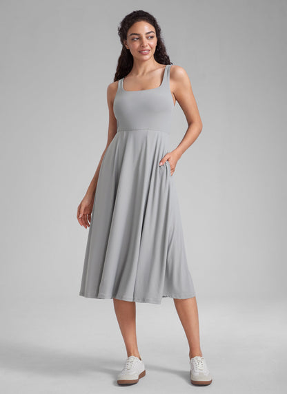 Cloudweight Double Lined Pocket Midi Dress