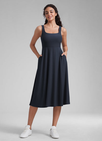 Cloudweight Double Lined Pocket Midi Dress