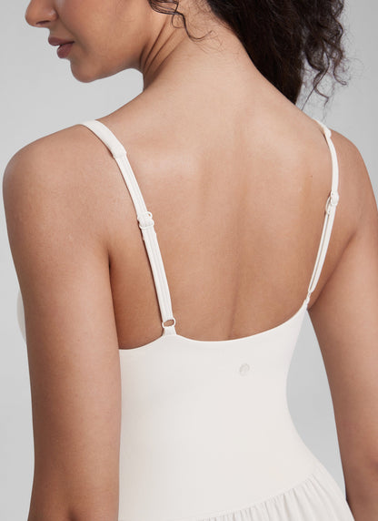 Square Neck Sleeveless Pocket Dress