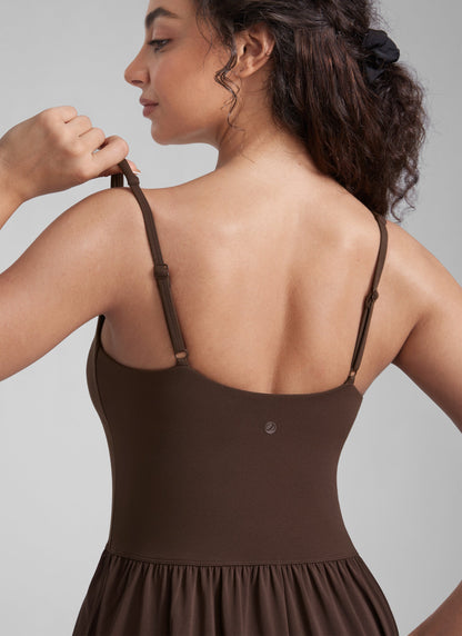 Square Neck Sleeveless Pocket Dress