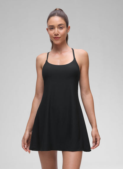Feathery-Fit Stretchy Built in Bra Pocket Dress