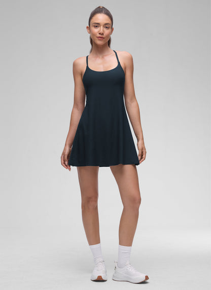 Feathery-Fit Stretchy Built in Bra Pocket Dress