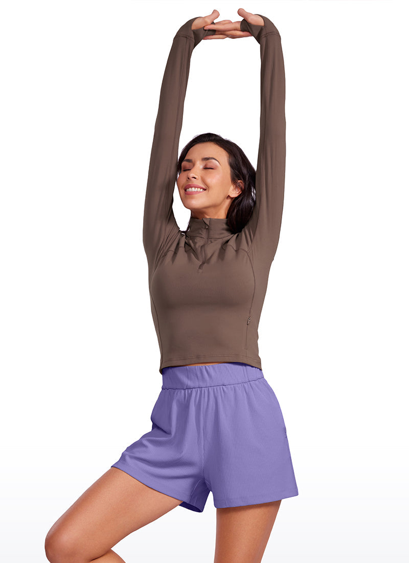 Ribbed High Rise Sweat Short 3''