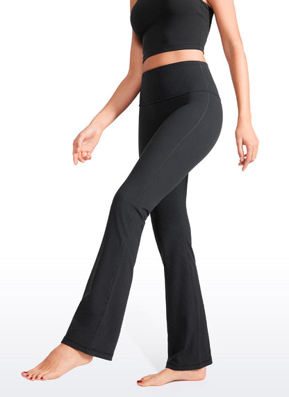 Ribbed High Waist Pocket Flare Leggings 31"