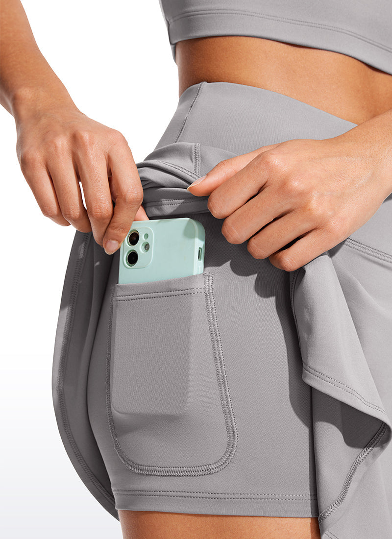 UPF 50+ High Rise Flowy Pleated Skirt 14''