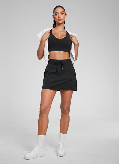 Lightweight High Rise Skirts Drawstring Skirt