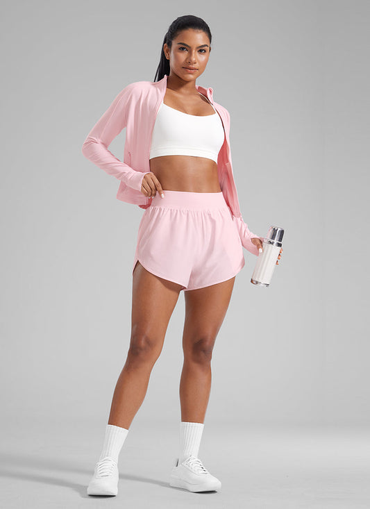 Feathery-Fit Soft Zipper Pocket Dolphin Short 3''