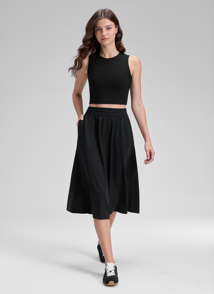 Feathery-Fit Stretchy Side Pocket Skirt
