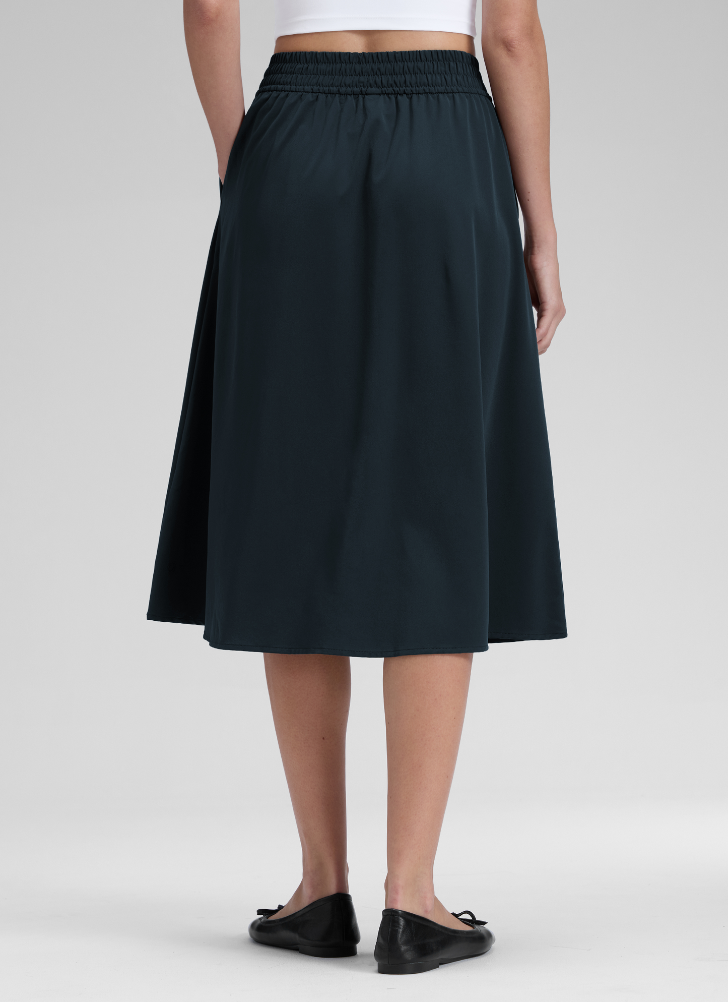 Feathery-Fit Stretchy Side Pocket Skirt