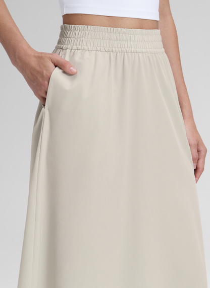 Feathery-Fit Stretchy Side Pocket Skirt