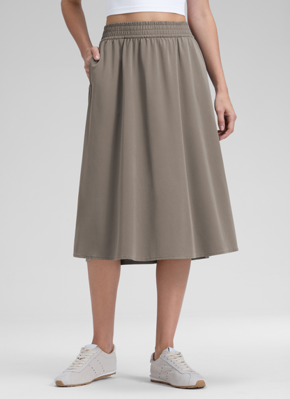 Feathery-Fit Stretchy Side Pocket Skirt