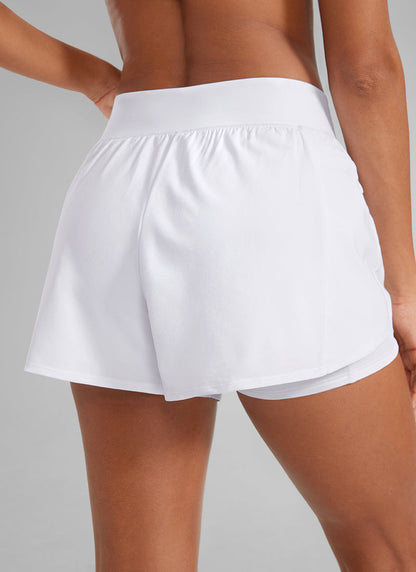 Feathery-Fit Soft 2 in 1 Zip Pocket Short  3"