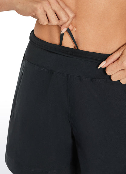 Ripstop Zip Pocket Mid Rise Short 4''