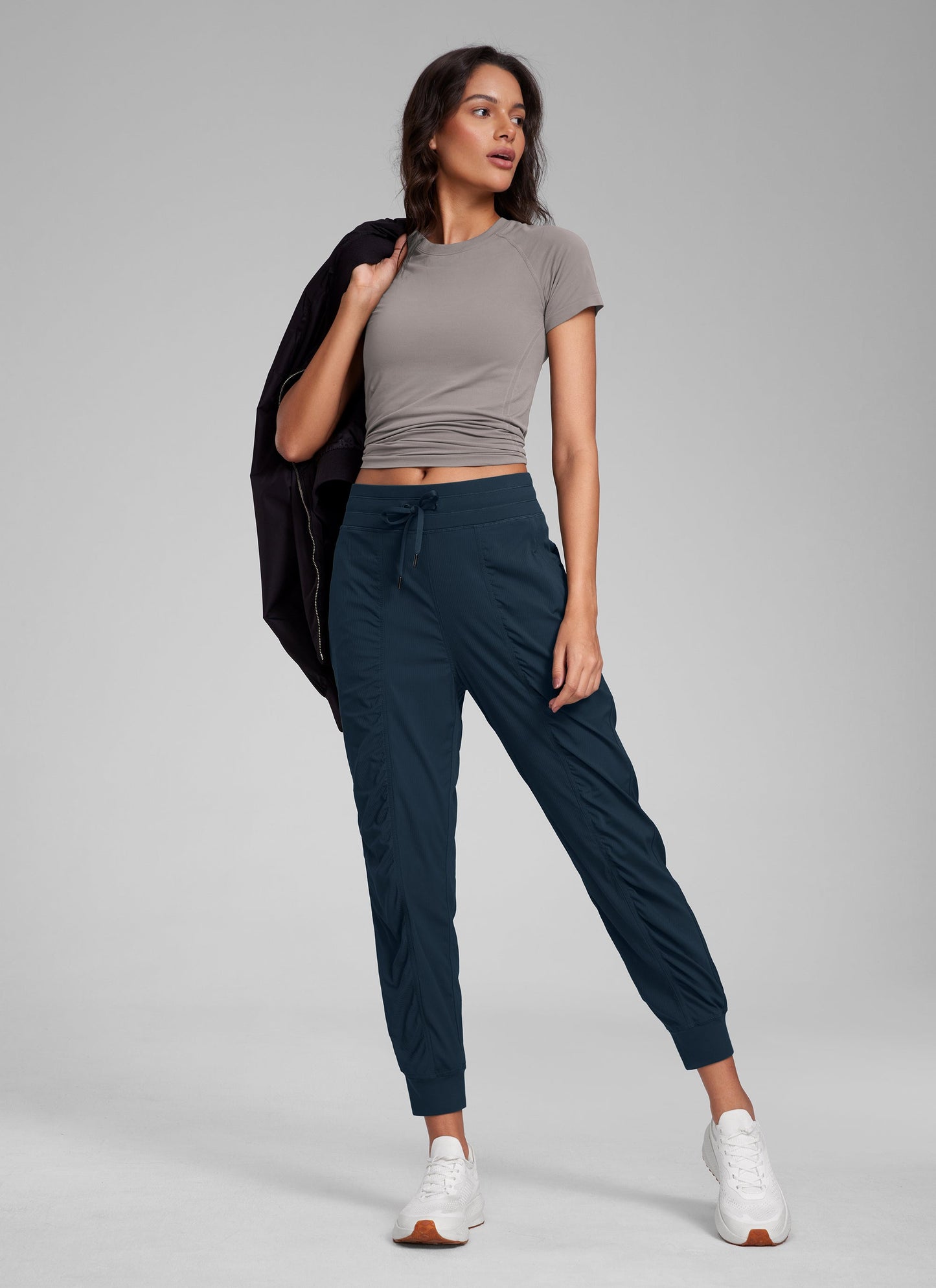 Striped Ruched Pocket Jogger 26''