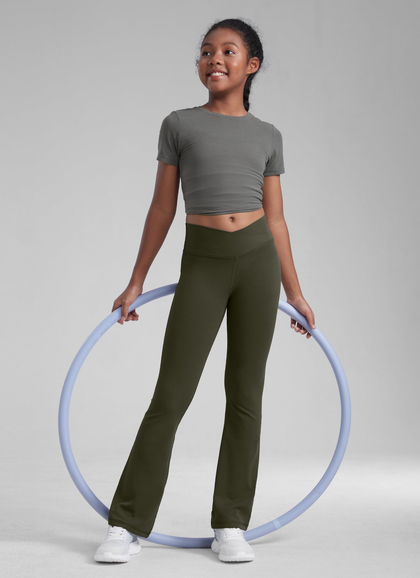 Butterluxe Girls Crossover Flare Leggings