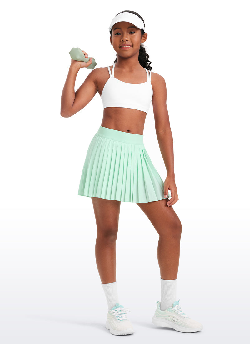 Feathery-Fit Soft Girls Pleated Skirts