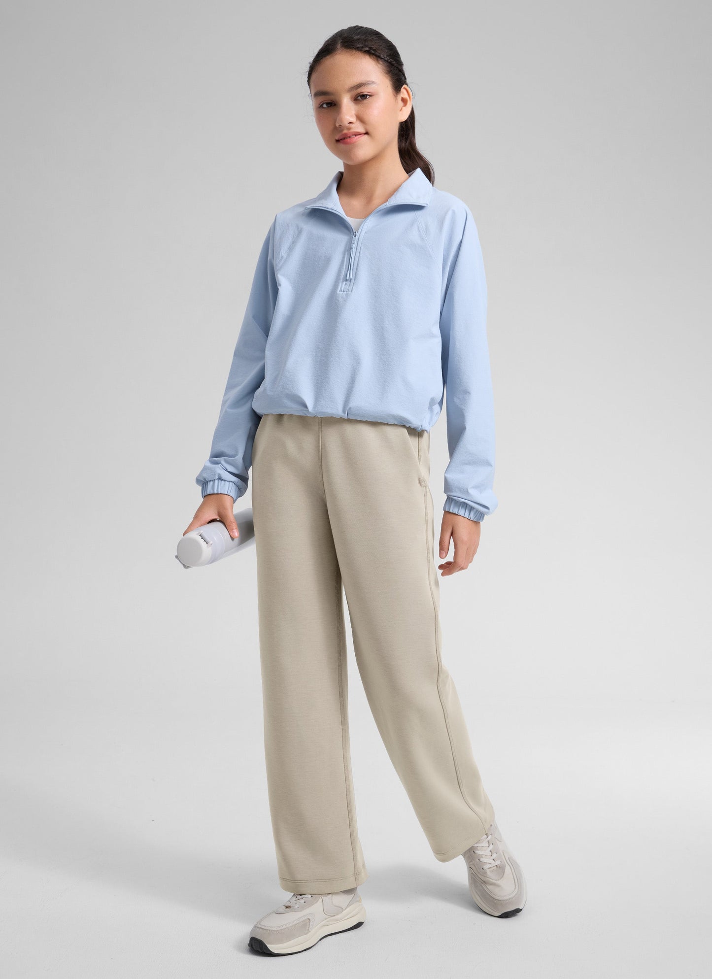 SoftAura Girls High Rise Wide Leg Sweatpant