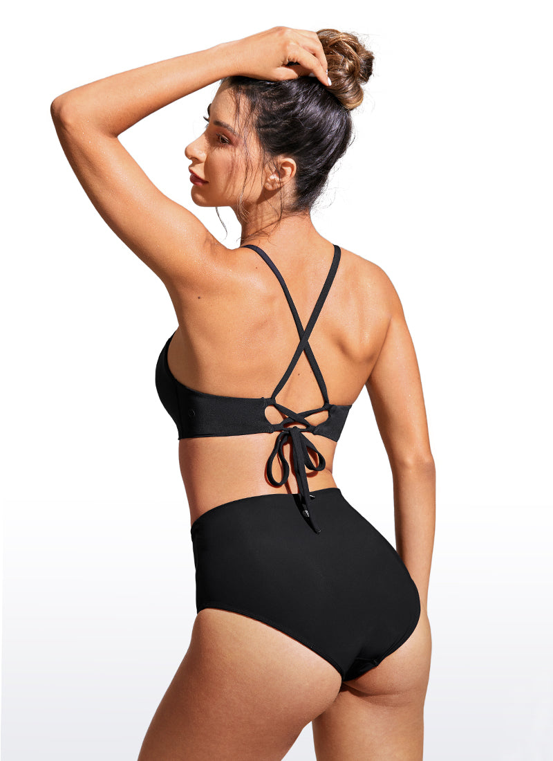 Sunshine Lace Up Strappy Bikini Top