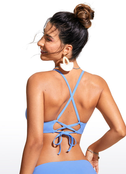 Sunshine Lace Up Strappy Bikini Top