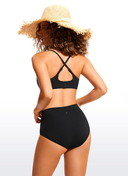 Scoop Neck Adjustable Strap Bikini Top