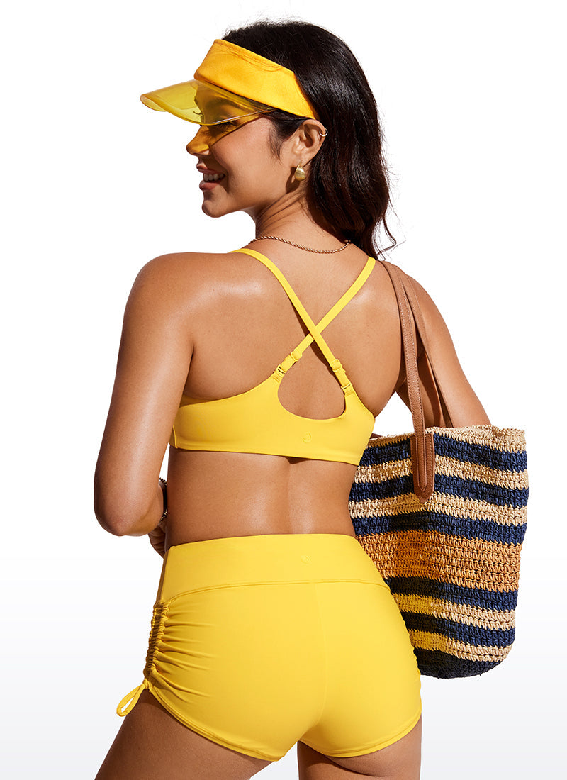 Scoop Neck Adjustable Strap Bikini Top