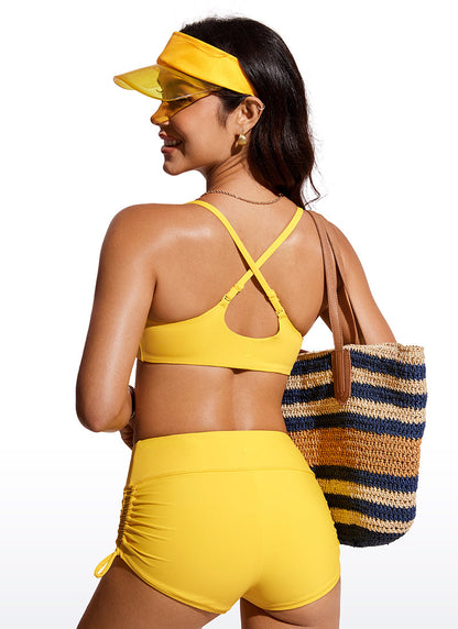 Scoop Neck Adjustable Strap Bikini Top