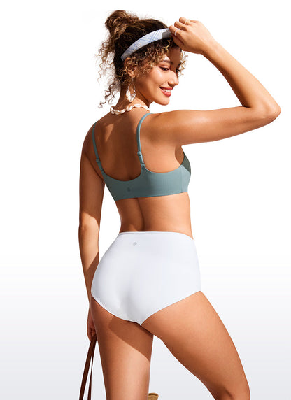 Scoop Neck Adjustable Strap Bikini Top