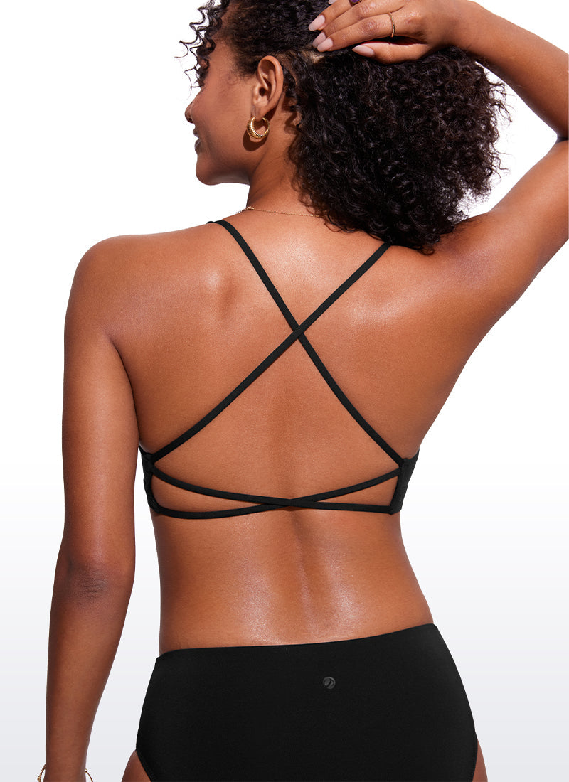 Sunshine Criss Cross Back V Neck Bikini Top